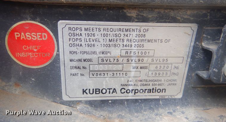 image for item DK3484 Kubota SVL 95-2S  tracked skid steer loader