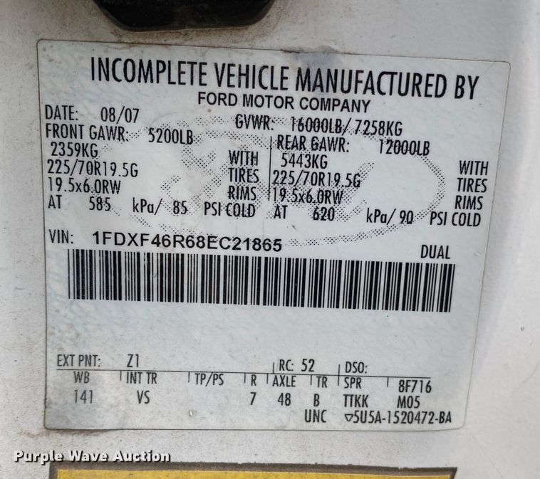 image for item DL1407 2008 Ford F450 Super Duty  bucket truck