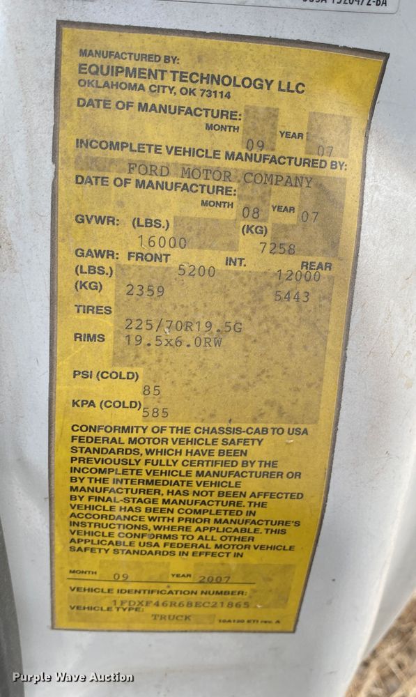 image for item DL1407 2008 Ford F450 Super Duty  bucket truck