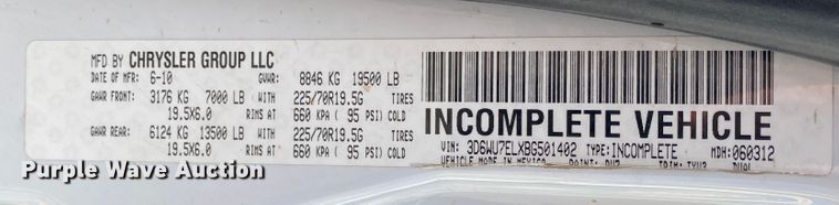 image for item DL1409 2011 Dodge Ram 5500  bucket truck