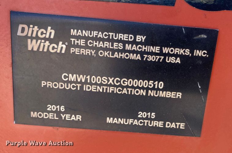 image for item DL1420 2016 Ditch Witch 100SX  cable plow