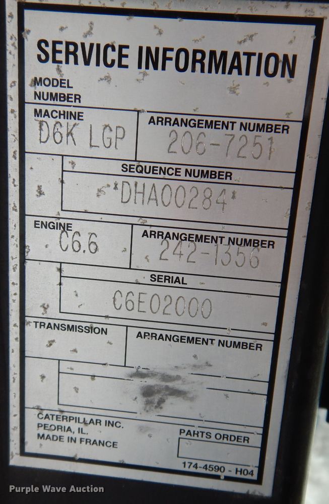 image for item DL5910 2007 Caterpillar D6K LGP  dozer