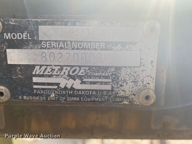 image for item DL6875 Melrose Company skid steer grader