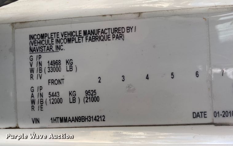 image for item DL6883 2011 International 4300  bucket truck