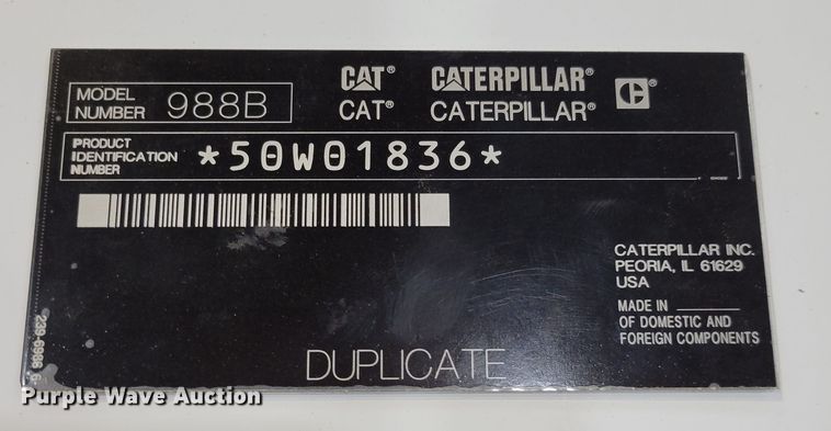 image for item DM5346 1977 Caterpillar 988B  wheel loader