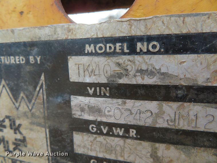 image for item DN7882 1988 Trail King TK40-2400  equipment trailer