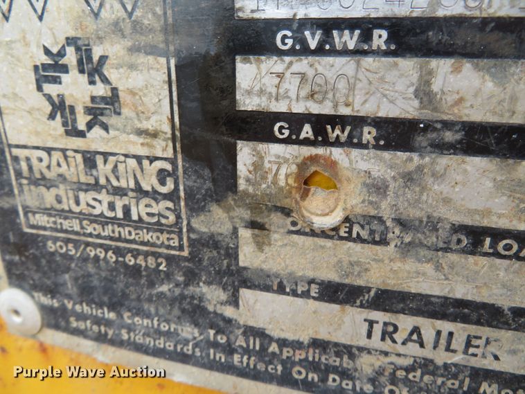 image for item DN7882 1988 Trail King TK40-2400  equipment trailer