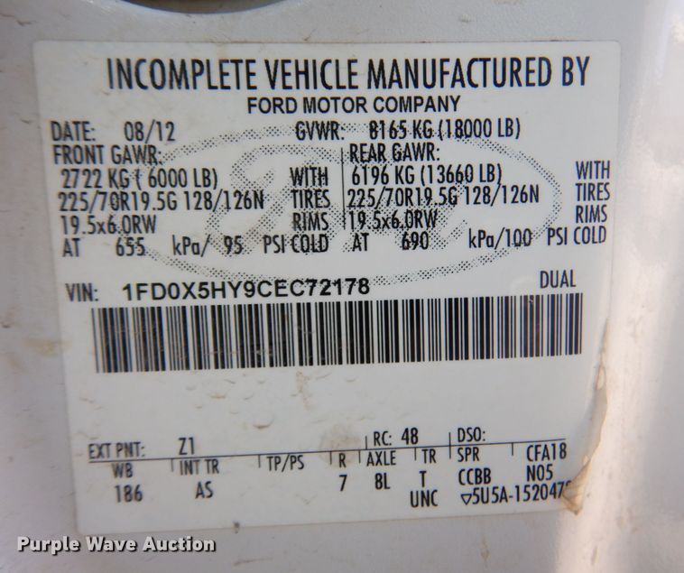 image for item DS5604 2012 Ford F550 Super Duty XL  flatbed truck