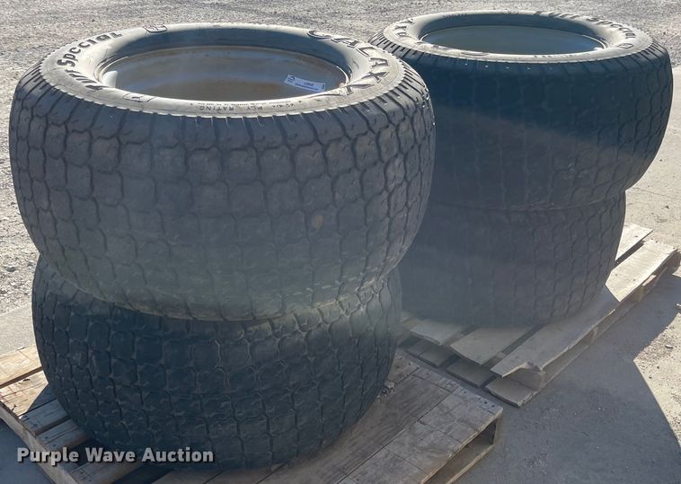 image for item IJ9640 (4) 41/18LLx22.5 tires and wheels