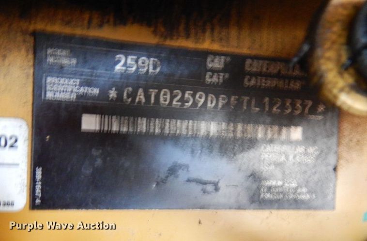 image for item IO9677 2017 Caterpillar 259D  tracked skid steer loader