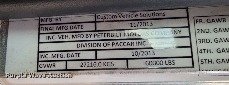 image for item JE9112 2014 Peterbilt 365  crane truck