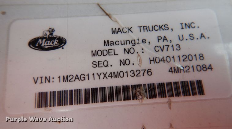 image for item JH9919 2004 Mack Granite CV700  roll-off container truck