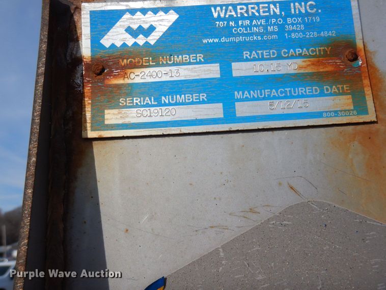 image for item JK9806 2015 Warren AC-2400-13  spreader bed