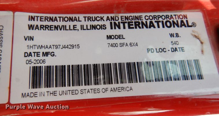 image for item JK9808 2007 International 7400  dump truck