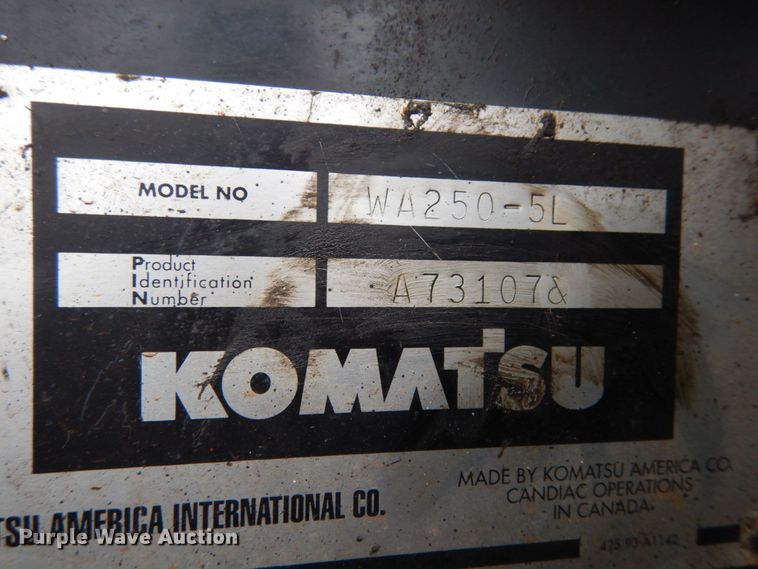 image for item JK9811 2003 Komatsu WA250-5L  wheel loader