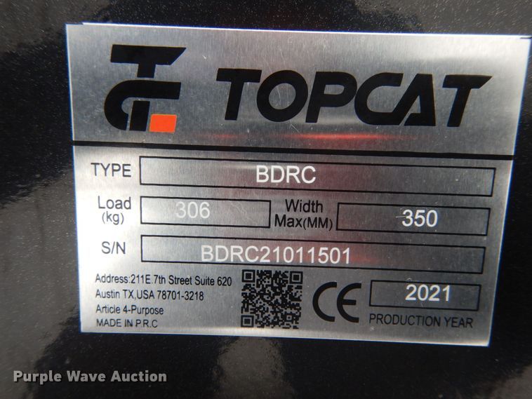 image for item JK9819 2021 TopCat BDRC  skid steer boom rotary mower