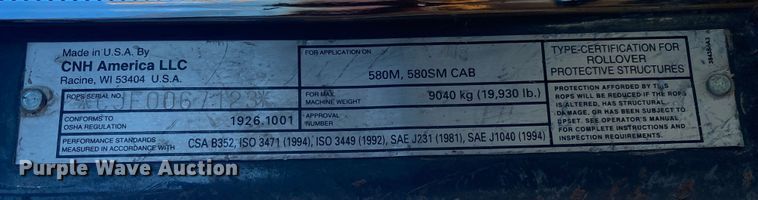 image for item JN9170 2006 Case 580 Super M  backhoe