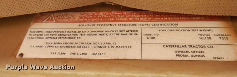 image for item KE9315 1977 Caterpillar 613B  elevating scraper