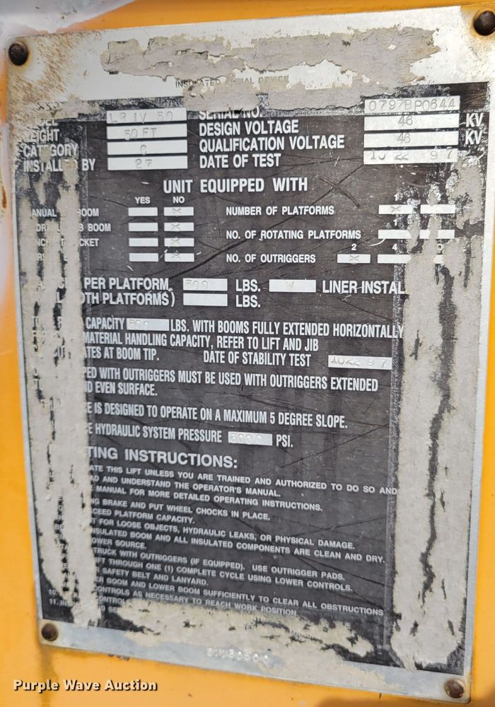 image for item KH9855 1997 GMC C7500  forestry bucket truck