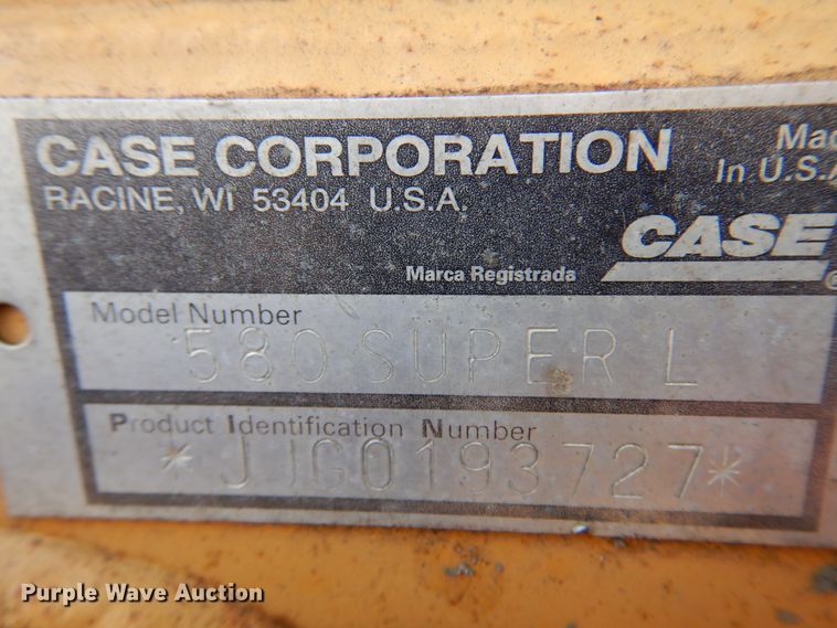 image for item KJ9501 1996 Case 580 Super L  backhoe