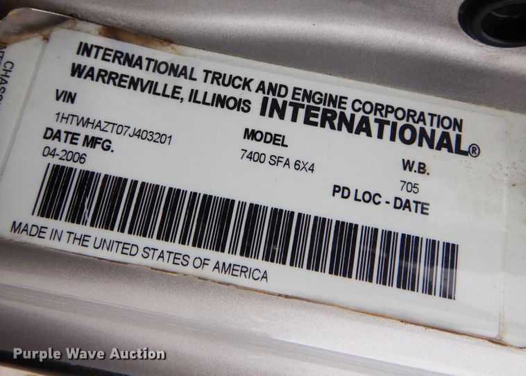 image for item KO9533 2007 International 7400  dump truck