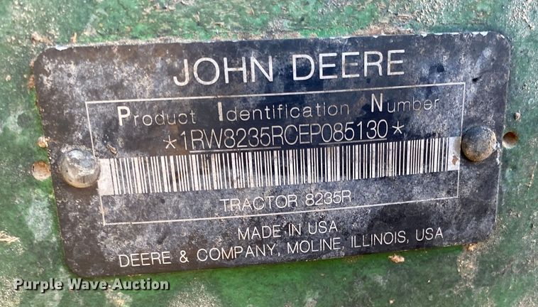 image for item DL1496 2014 John Deere 8235R  MFWD tractor