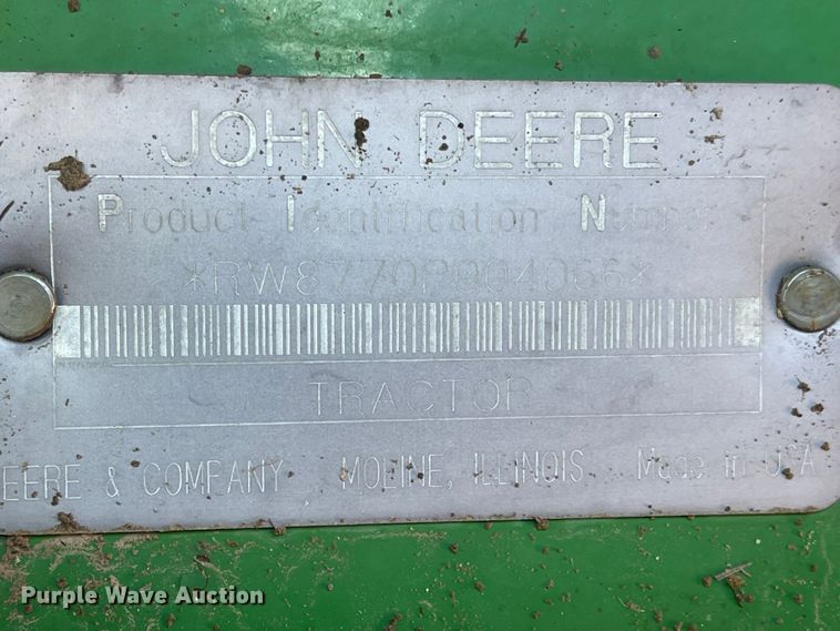 image for item IJ9620 1996 John Deere 8770  4WD tractor