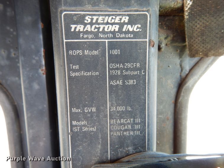image for item JK9809 1976 Steiger Cougar III ST251  4WD tractor