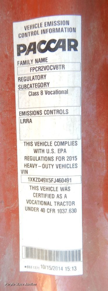 image for item DH8860 2015 Kenworth T880  semi truck