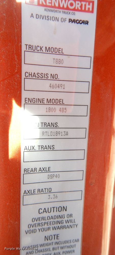 image for item DH8860 2015 Kenworth T880  semi truck