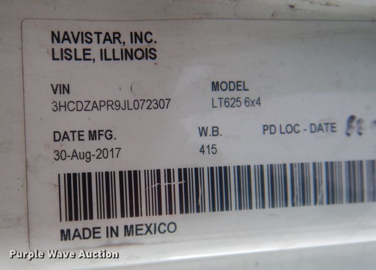 image for item DJ1251 2018 International LT62F  semi truck