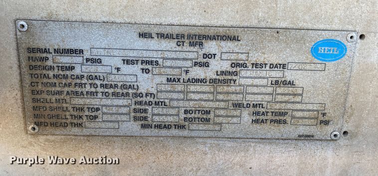 image for item DL1450 2003 Heil  vacuum trailer