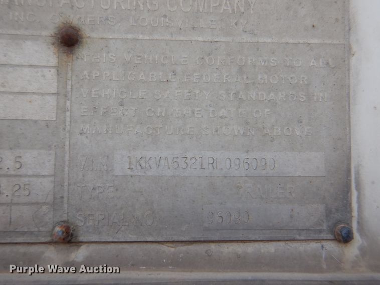 image for item DN7253 1994 Kentucky  dry van trailer