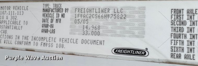 image for item ID9633 2006 Freightliner Business Class M2  Crew Cab truck cab and chassis