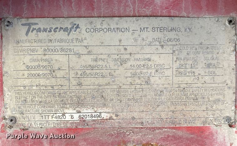 image for item IG9704 2006 Transcraft Eagle NW2  flatbed trailer