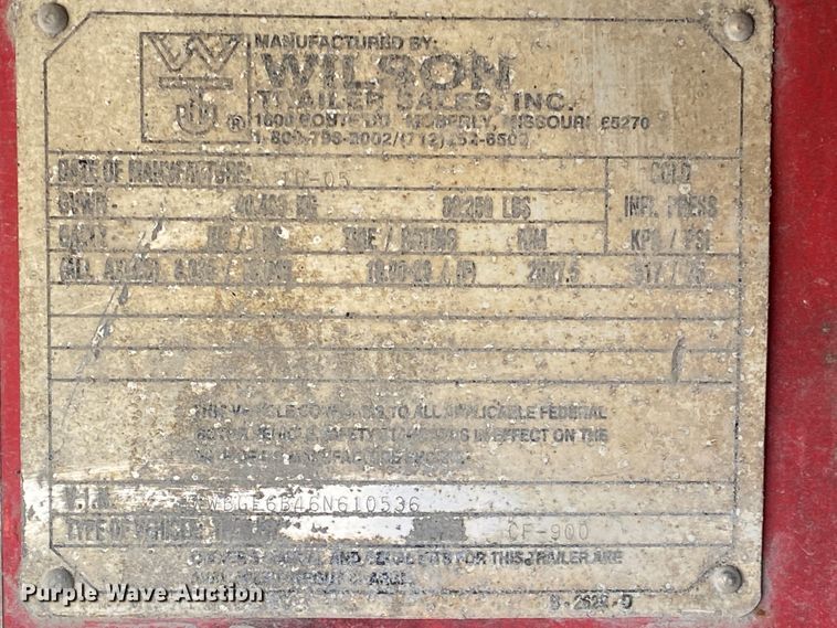 image for item IG9705 2006 Wilson CF-900  flatbed trailer