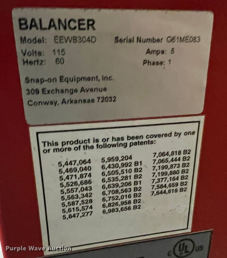 image for item DH8176 Snap-on EEWB304D  tire balancer