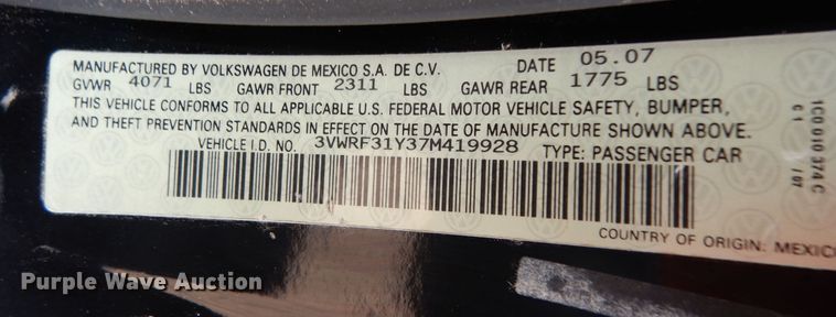 image for item DI8643 2007 Volkswagen New Beetle