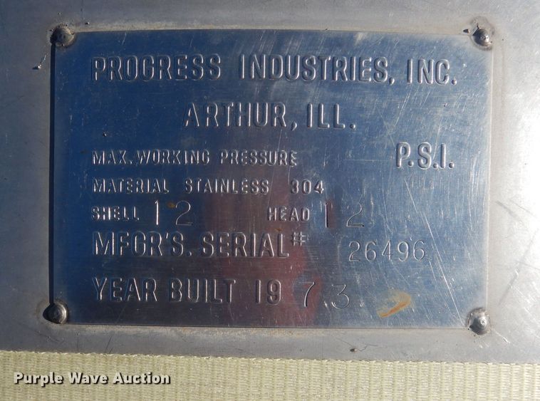 image for item DJ1263 Progress Industries  stainless steel tank