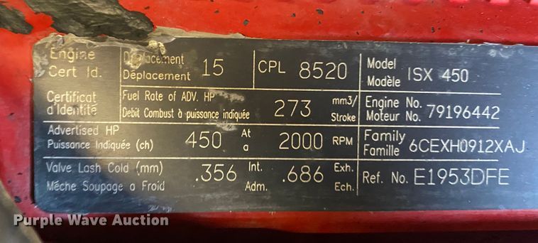 image for item DL1461 Cummins ISX450  engine