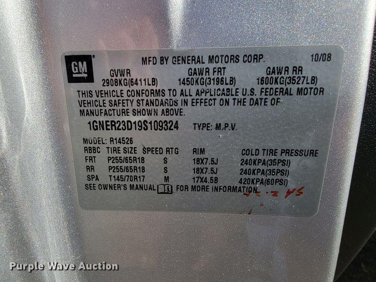 image for item DM7484 2009 Chevrolet Traverse  SUV