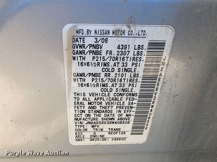 image for item DM7487 2008 Nissan Rogue  SUV