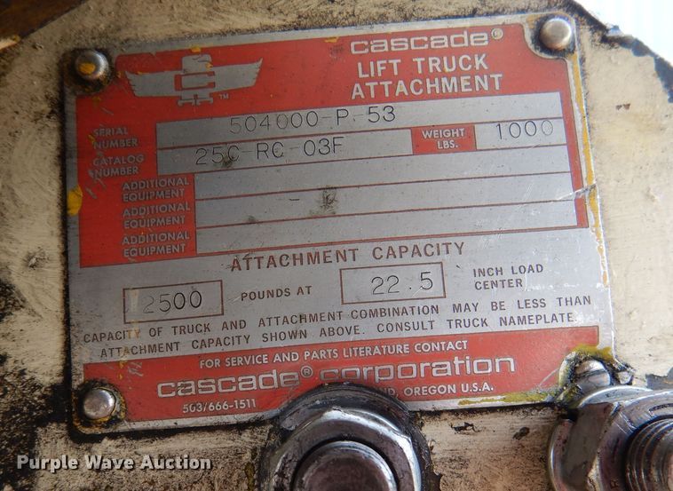 image for item DR0834 Cascade  forklift clamp