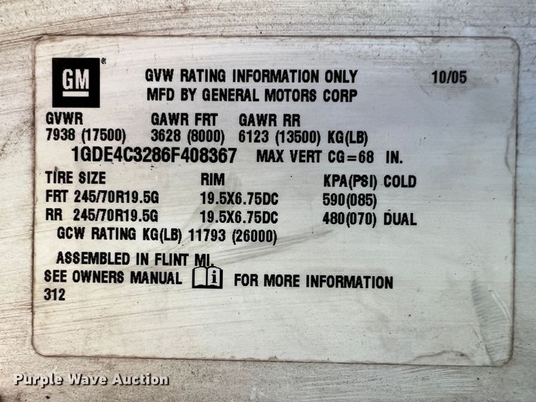 image for item ID9708 2006 GMC C4500  flatbed truck