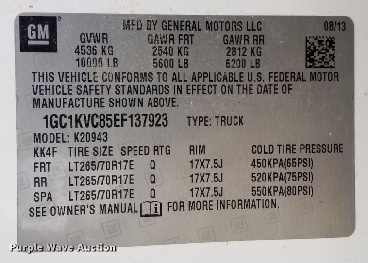 image for item IK9638 2014 Chevrolet Silverado 2500HD  Crew Cab pickup truck