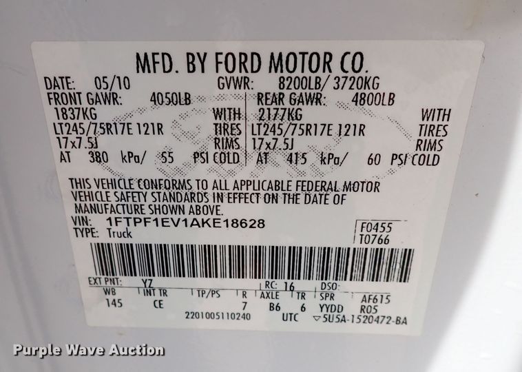 image for item IS9430 2010 Ford F150  pickup truck