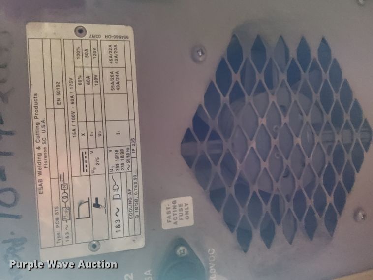 image for item JE9627 ESAB PCM-875 plasma cutter