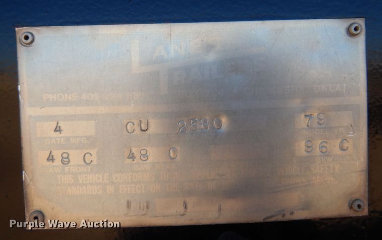 image for item JJ9673 1979 Lanes  enclosed cargo trailer