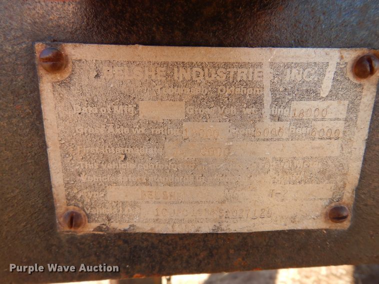 image for item JJ9675 1995 Belshe Industries  equipment trailer