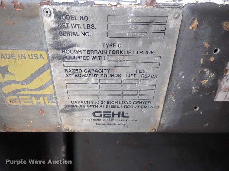 image for item DC4139 1996 Gehl 553  telehandler